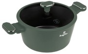 Oală cu capac 24 cm, 4.1L – Berlinger Haus Green Matte Collection BH 8201, verde, cu strat antiaderent din titan, design modern, compatibilă cu toate