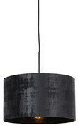 Lampă modernă cu pandantiv neagră cu abajur negru 35 cm - Combi