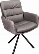 Set 2 scaune pivotante pivotant Big George, microfibra/ piele taupe