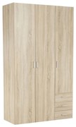 Dulap, 3 usi, alb extra lucios HG, GWEN 70427 Dulap, 3 usi, stejar sonoma, GWEN 70427