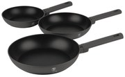 Set 3 tigai Anthracite Berlinger Haus BH 8138, antiaderente, curatare usoara, design elegant, compatibile inductie, fara PFOA