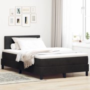 vidaXL Pat cu Arcuri și Saltea cu saltea Negru 120 x 200 cm țesătură
