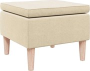 vidaXL Scaun cu picioare din lemn, crem, material textil