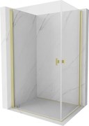 Mexen Mist-B Duo cabină de duș cu ușă batantă 95 x 80 cm, transparentă, aurie periată - 8A2-095-080-55-00