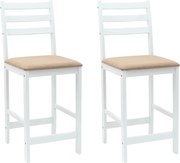 vidaXL Scaune de dining 2 pcs Alb 40 x 47,5 x 99,5 cm
