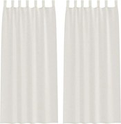 vidaXL Cortină din Voile cu perdele 2 pcs Crem 225 x 140 cm Poliester