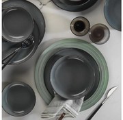 Set de veselă, 12 piese, gri/porțelan