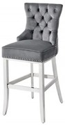 Scaun de bar stil baroc Castle Deluxe, gri
