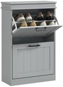 HOMCOM Mobilier pentru depozitare a pantofilor, 2 uși rabatabile, rafturi reglabile, pentru intrare, coridor, 54 x 24 x 82,5 cm, gri | Aosom Romania