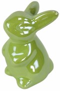 Iepuraș de Paște din ceramică Greeny verde, 8 cm