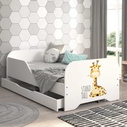 Pat pentru copii MIKI 160 x 80 cm cu motiv girafă