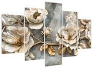 Tablou - Marmură de fundal cu flori (150x105 cm)