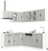 vidaXL Set de dulapuri de bucătărie 11 piese „Kalmar” lemn Sonoma gri