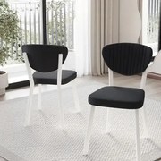 Scaun Barton, negru, profil din metal,alb