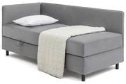 Pat gri tapițat cu spațiu de depozitare cu saltea 120x200 cm Avela – Bonami Selection