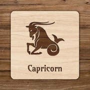 DUBLEZ | Suport de pahar din lemn - Zodia Capricorn