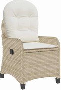 vidaXL Fotoliu recliner cu pernă Bej 56 x 66 x 95 cm poliratan