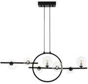 Lustra moderna cu 7 de surse de lumina si LED LINEA TWIN 90