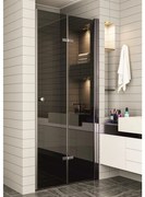 Usa de nisa pliabila Inter Ceramic 87-88 cm sticla fumurie 6 mm profil gri mat Gun Grey