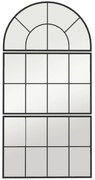 HOMCOM Oglindă de Perete Arcuită în Formă de Fereastră pentru Hol și Sufragerie cu 3 Agățători, 76x43 cm, Negru | Aosom Romania