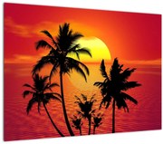 Tablou - Silueta insulei cu palmieri (70x50 cm)
