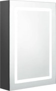 vidaXL Dulap de baie cu oglindă și LED, gri, 50x13x70 cm