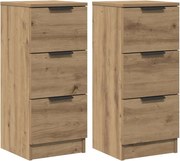 vidaXL Dulapuri, 2 buc., stejar artizanal, 30x30x70 cm, lemn compozit