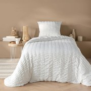 Lenjerie de pat albă din țesătură crep pentru pat de o persoană 140x200 cm Plissia – douceur d'intérieur