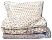 Lenjerie de pat Matex Satin Triangles , 140 x 200cm, 70 x 90 cm