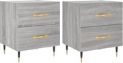 vidaXL Noptiere, 2 buc., gri sonoma, 40x35x47,5 cm, lemn compozit