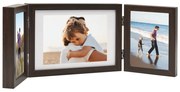 vidaXL Ramă foto triplă, colaj, maro închis, 28x18 cm+2x(13x18 cm)