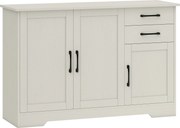 HOMCOM Mobilier bucătărie cu 2 sertare și 3 dulapuri, polițe reglabile, 120x38x79 cm, crem | Aosom Romania