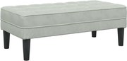 vidaXL bancă cu pernă Gri deschis 113 x 57 x 39 cm Catifea