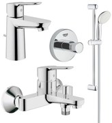 Pachet complet baterii baie Grohe Bau Edge marimea S(GRO11292701), agatatoare baie Essentials (40364001)