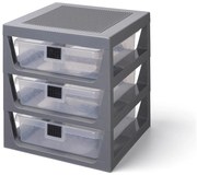 Organizator de depozitare cu 3 sertare LEGO®, gri