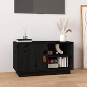vidaXL Comodă TV, negru, 70x34x40 cm, lemn masiv de pin