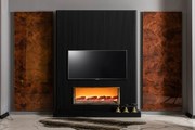 Unitate tv de perete cu semineu decorativ - silver (250x210)