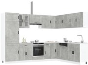 vidaXL Set dulapuri de bucătărie 14 piese „Porto” gri beton Lemn