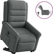 vidaXL Fotoliu electric rabatabil cu ridicare, gri închis, textil
