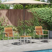 vidaXL Șezlong 3-persoană 3 pcs Maro 200 x 60 x 88cm Lemn masiv de tec