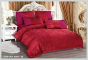 Lenjerie Pat Dublu Catifea 6 piese - Rosu