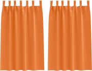 vidaXL Perdele Opaque cu Inel 2 pcs Portocalie Aprinsă 175 x 140 cm