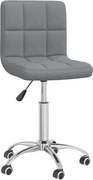 vidaXL Scaun de birou pivotant, gri deschis, material textil