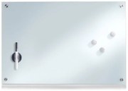 Tablă magnetică din sticlă MEMO + 3 magneți, 60x40 cm, ZELLER, albă