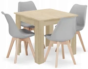 Set de masa 1 + 4, masa MADO 80x80cm stejar sonoma + scaune BALI MARK gri