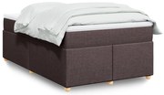vidaXL Pat box spring cu saltea, maro închis, 120x190 cm, textil