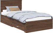 vidaXL Cadru de pat cu sertar Stejar marron și argintiu 100 x 200 cm