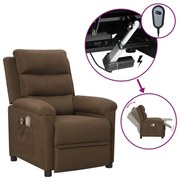 vidaXL Fotoliu de masaj electric, maro, material textil