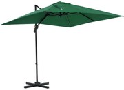 Outsunny Umbrelă de Grădină cu Manivelă, Rotire la 360°, Orificii de Ventilație și Parasolar Reglabil, 2.5x2.5 m, Verde | Aosom Romania