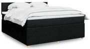vidaXL Pat box spring cu saltea, negru, 180x200 cm, catifea